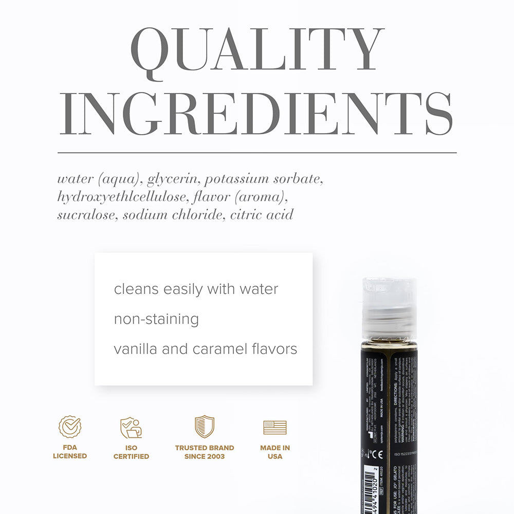 JO Gelato Creme Brulee Flavored Water-Based Lubricant 1 oz.