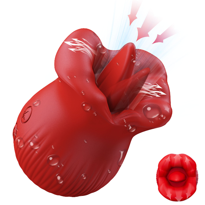 YL Clit Vibrating & Licking Rose Vibrator